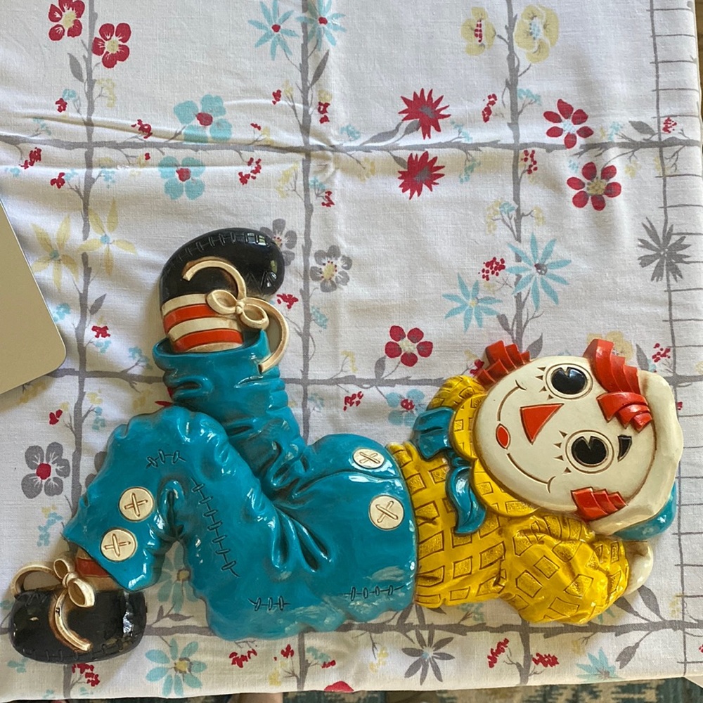 Vintage 1977 Bobbs Merrill Raggedy Andy Wall Plaque